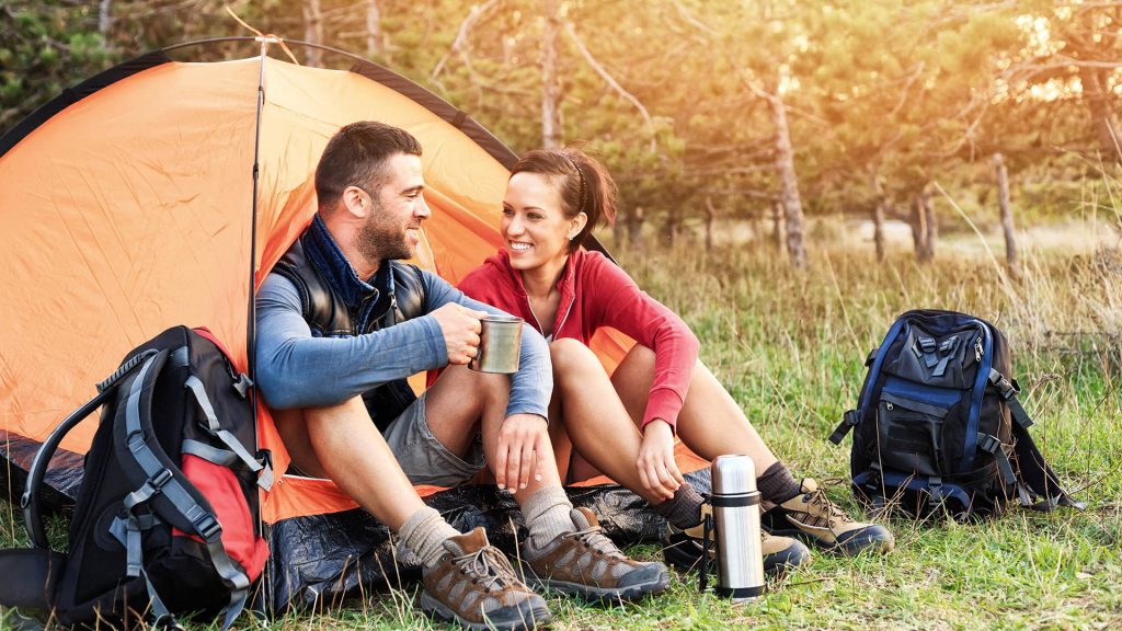 Couple camping