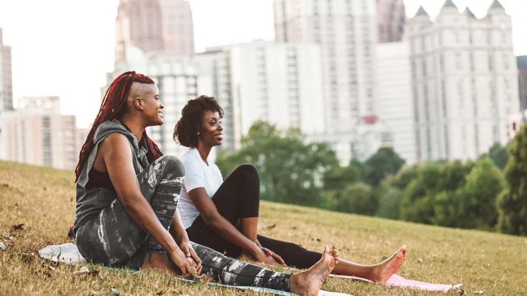 resting after a workout in the park