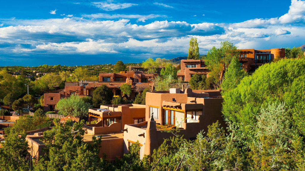Santa Fe hillside houses