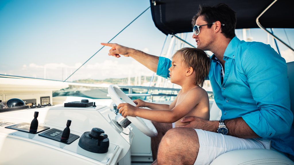 Father and Child on a Boat