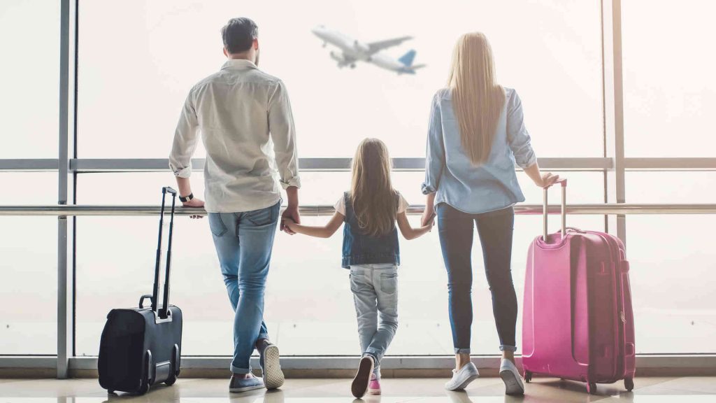 Family in airport