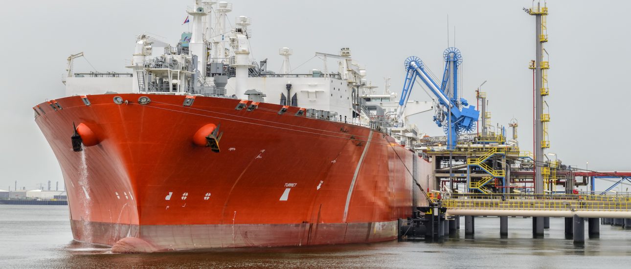 LNG tanker in port