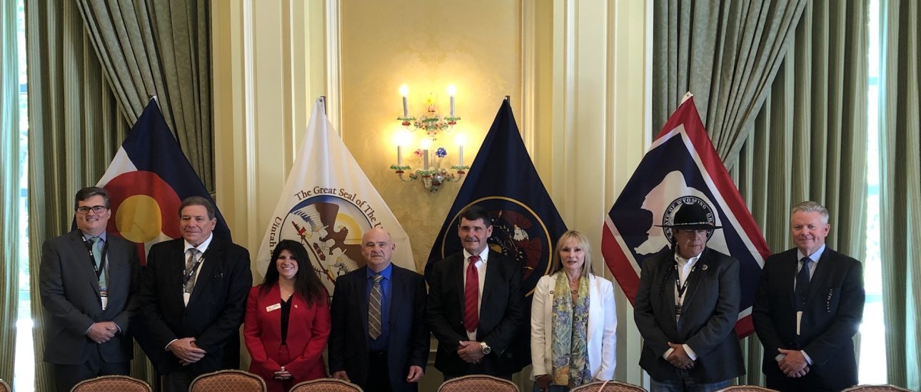 Photo: Members of the Western States and Tribal Nations gather as the Wyoming Pipeline Authority signs the groups Memorandum of Understanding.