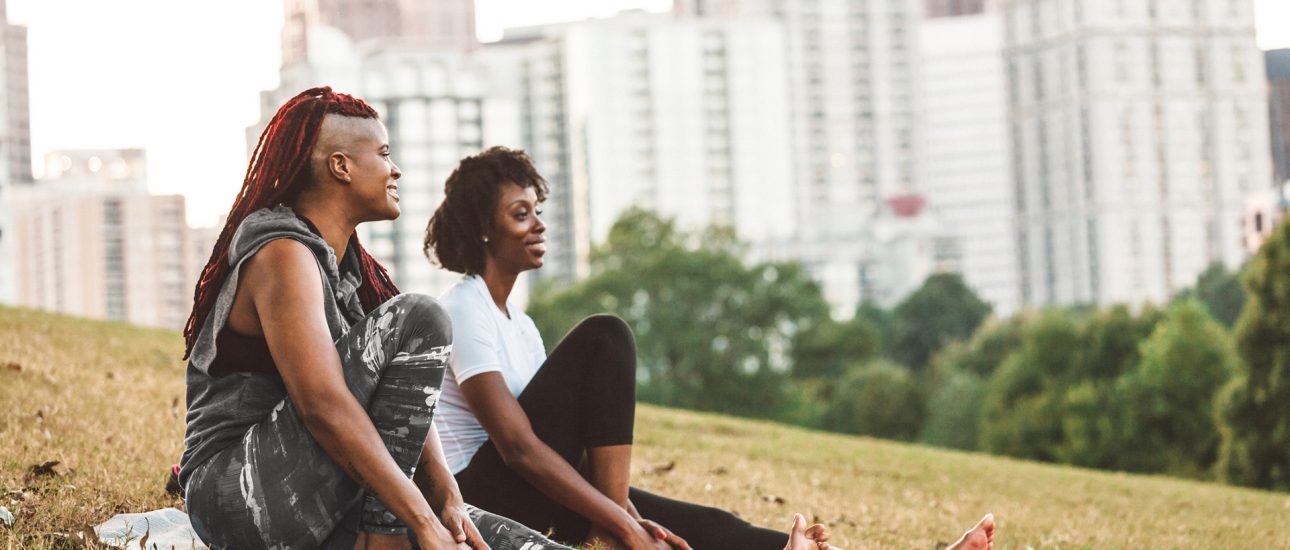 resting after a workout in the park
