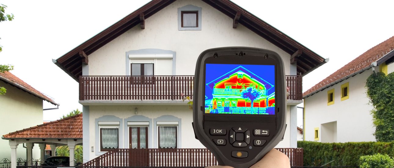Detecting heat loss at the house with infrared thermal camera