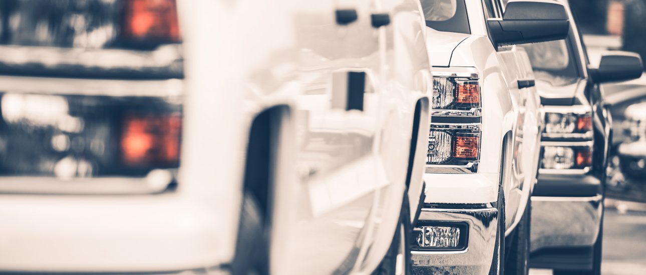 Pickup trucks in traffic