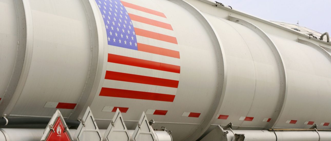 liquid transport pipe with US flag