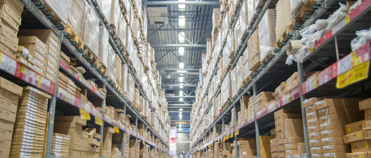 Warehouse with boxes