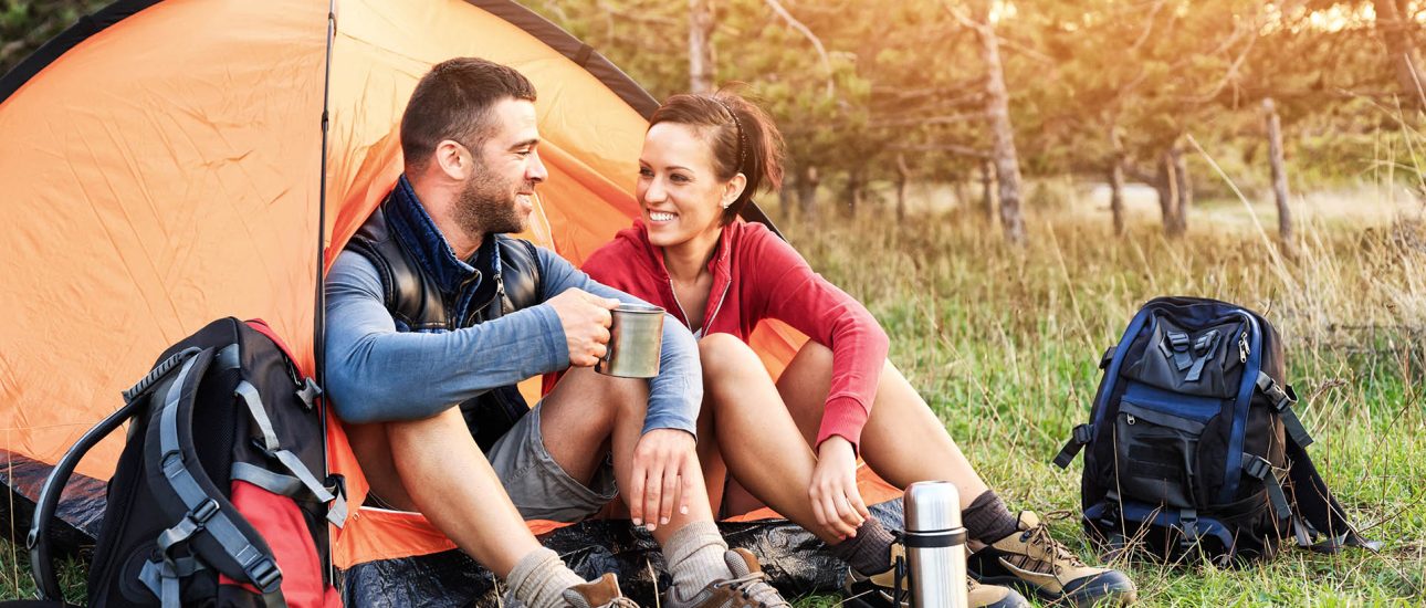 Couple camping
