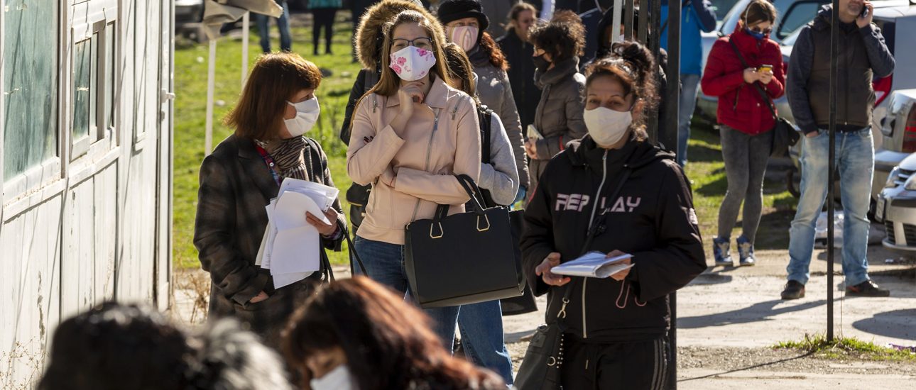 People in Line During Pandemic