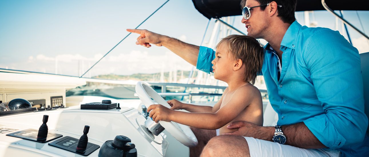 Father and Child on a Boat
