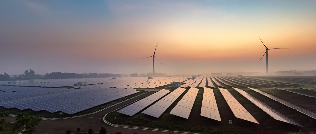 Utility scale solar and wind turbines