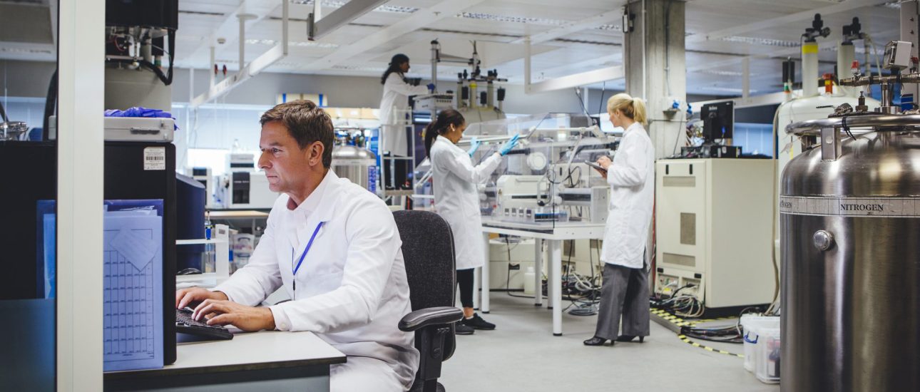 Researchers in a medical laboratory