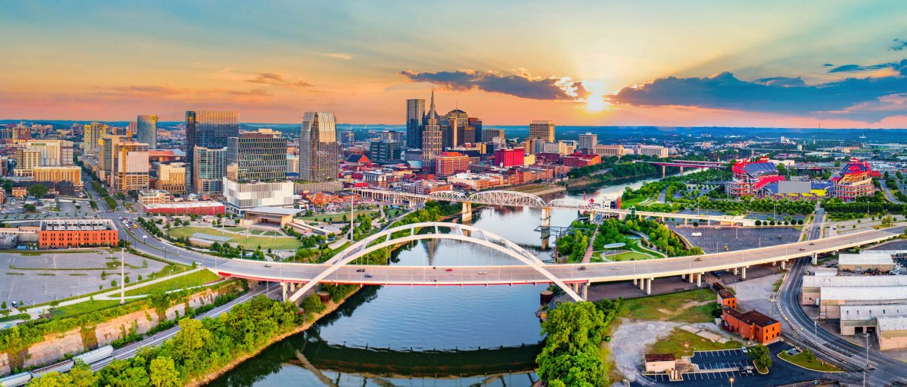 Nashville Tennessee Drone Skyline Aerial Panorama