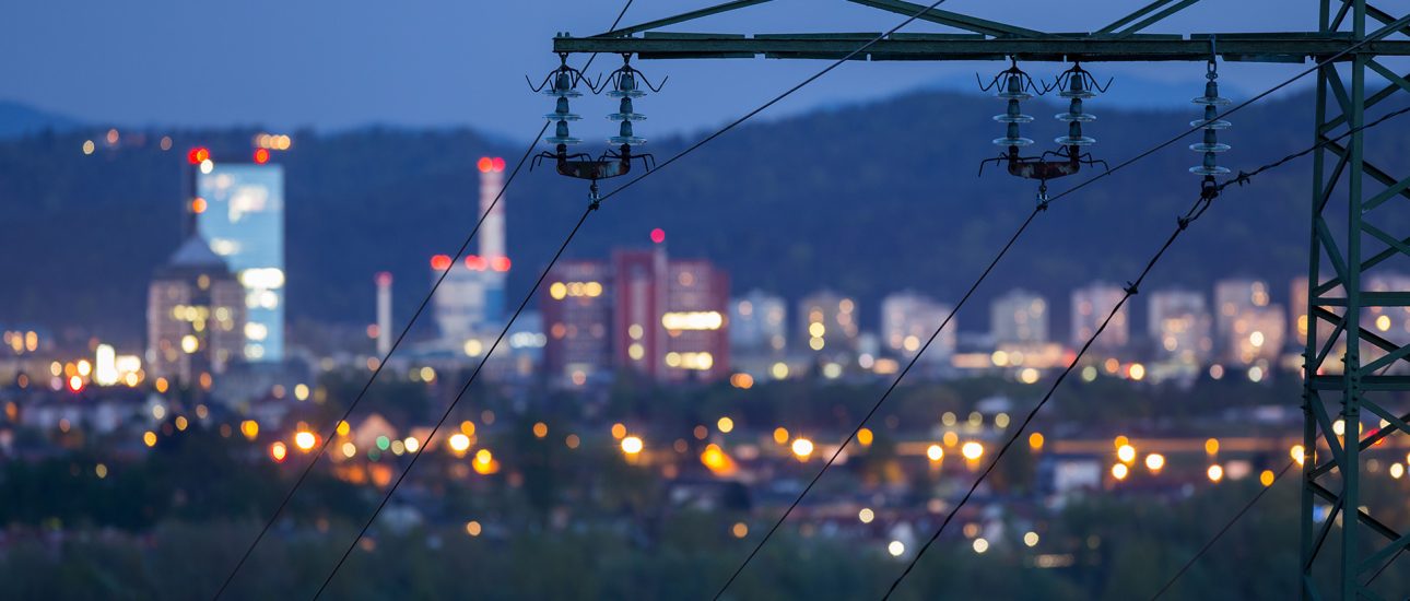 High power electricity grid powering the city