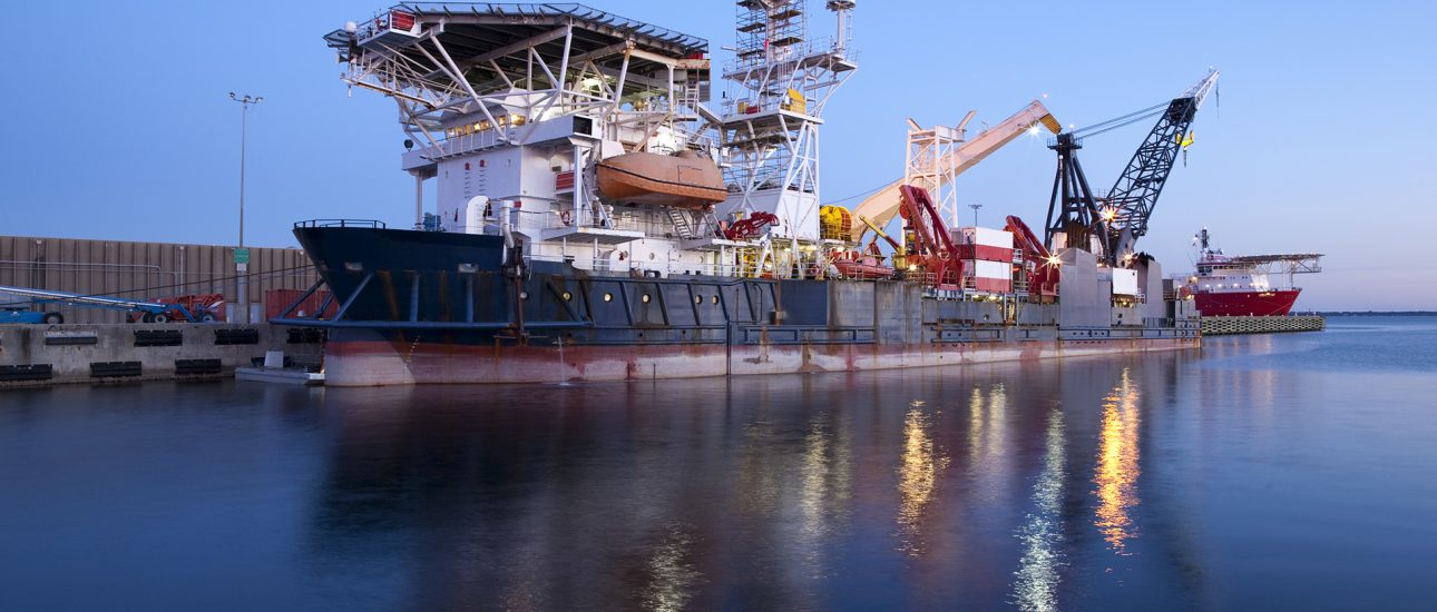 Oil tanker at harbor