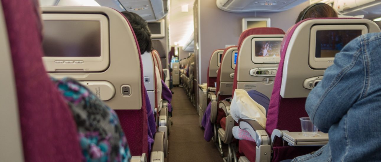 Flying in an airplane