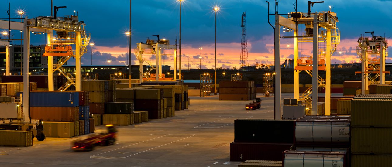 Port containers and cranes